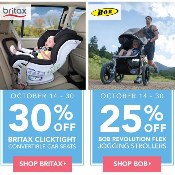 BOB Strollers &amp; Britax car seats on sale October 14-30!