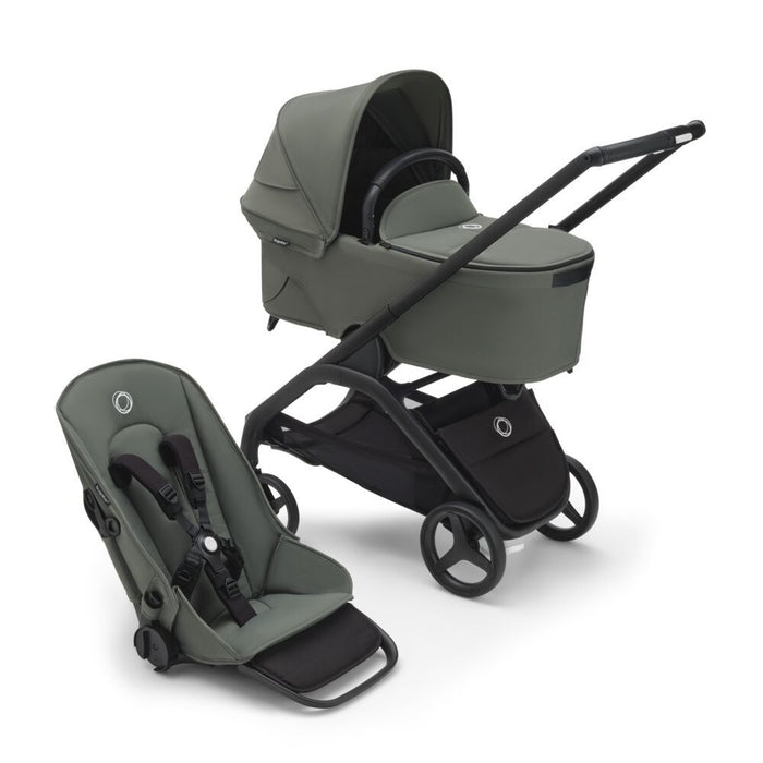 Bugaboo Dragonfly Stroller and Bassinet Complete - Black / Forest Green / Forest Green