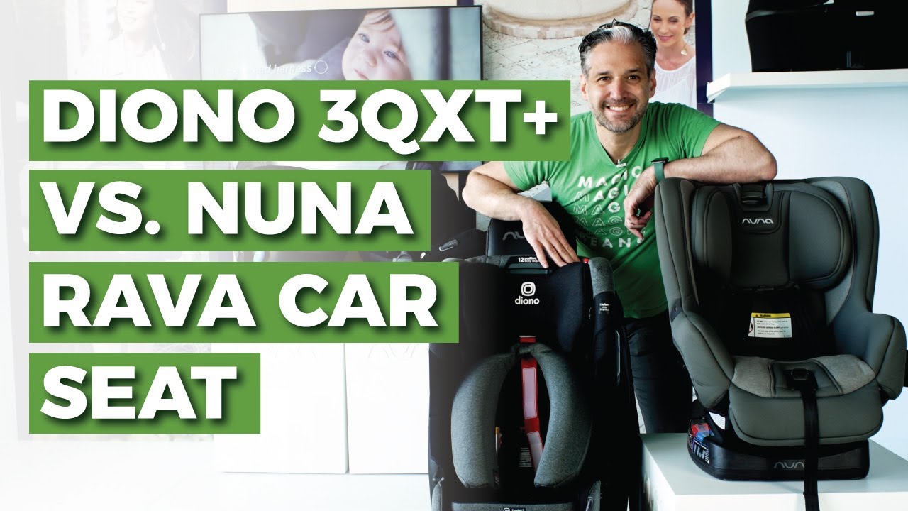 Magic Beans owner Eli smiles warmly in front of the Nuna Rava and Diono 3QXT+ car seats.