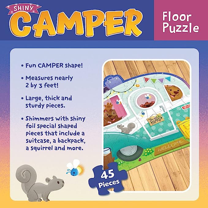 Peaceable Kingdom Shiny Camper Floor Puzzle - 45 Pieces