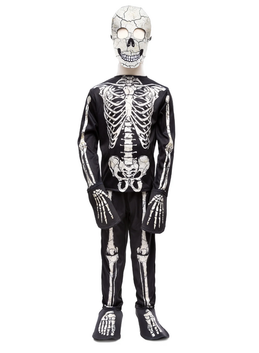 Great Pretenders Glow-In-The-Dark Skeleton Costume and Mask - Size 5-6 Years