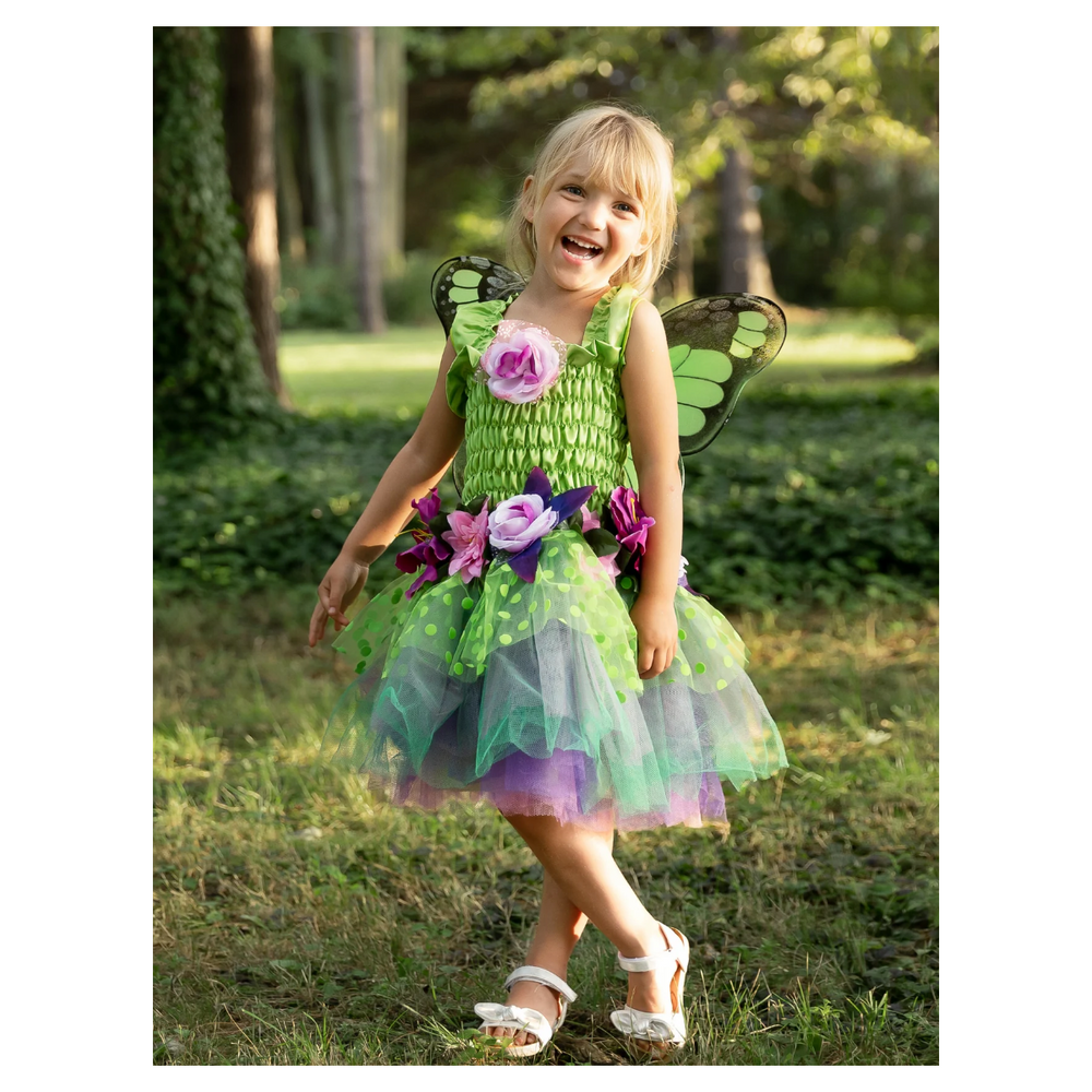 Great Pretenders Green Fairy Blooms Deluxe Dress and Wings - Size 5-6 Years