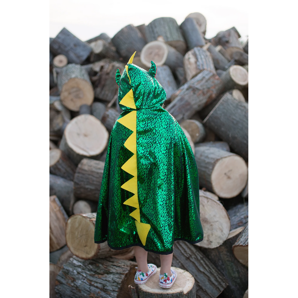 Great Pretenders Green Dragon Knight Reversible Cape - Size 5-6 Years