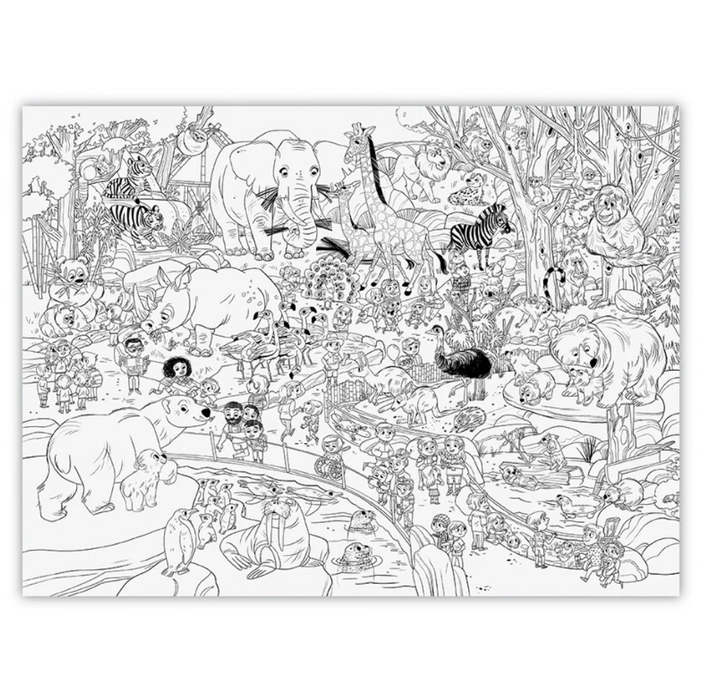 Crocodile Creek Day At The Zoo Giant Coloring Poster