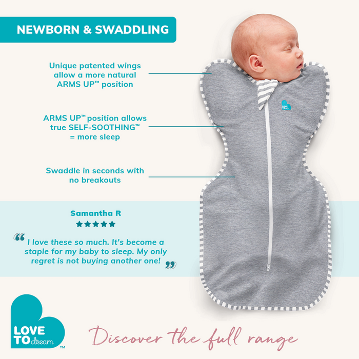 Love To Dream Swaddle Up Lite 0.2 TOG - Grey