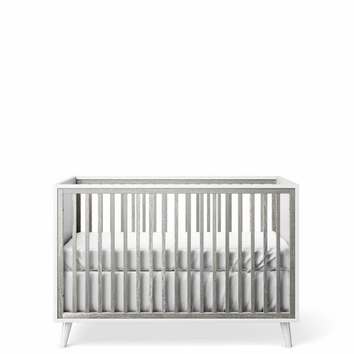 New York Classic Crib Solid White Silver Frost