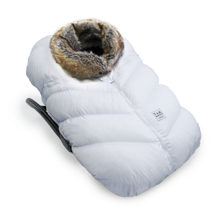 Car Seat Cocoon Tundra White with Faux Fur