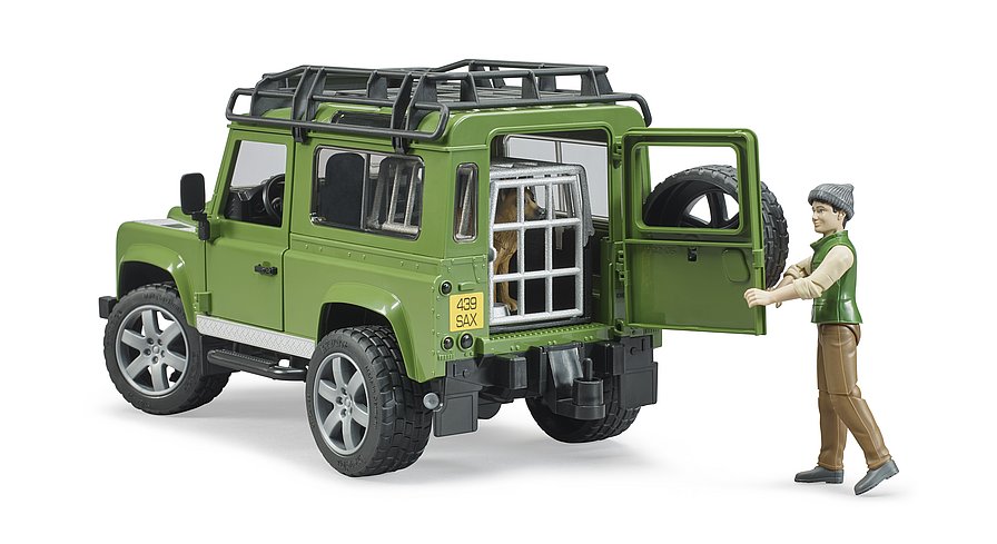 Bruder Land Rover Defender Wagon with Forest Ranger and Dog