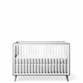New York Classic Crib Silver Frost Solid White