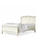 Romina Cleopatra Full Bed with Solid Headboard - Bianco Satinato