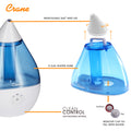 Crane Ultrasonic Cool Mist Humidifier Droplet - Blue / White