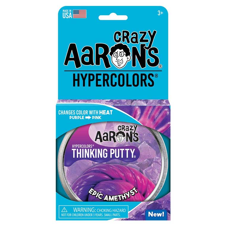Crazy Aaron's Hypercolor Thinking Putty 4 Inch Tin - Epic Amethyst