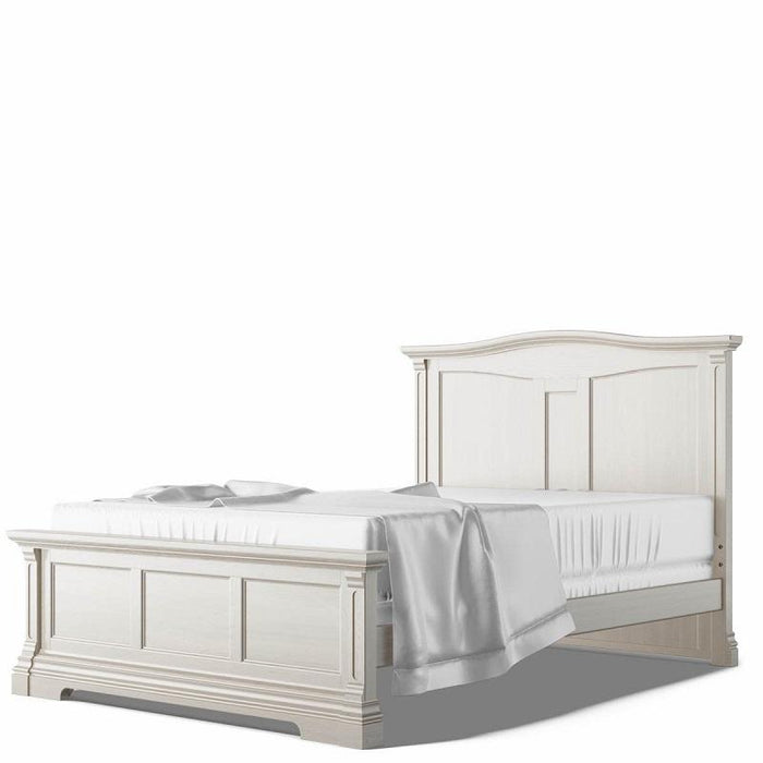 Romina Imperio Full Bed with Solid Headboard - Washed White