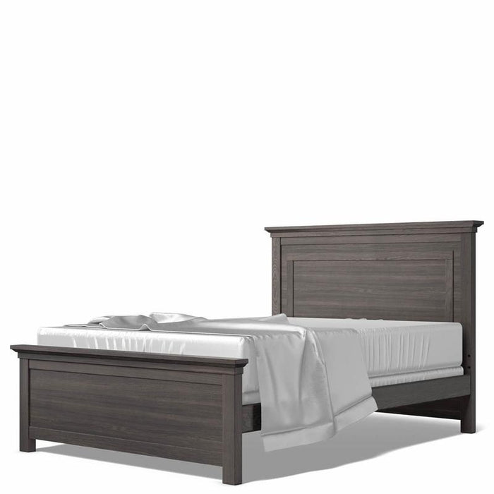 Romina Karisma Full Bed with Solid Back Panel - Oil Grey