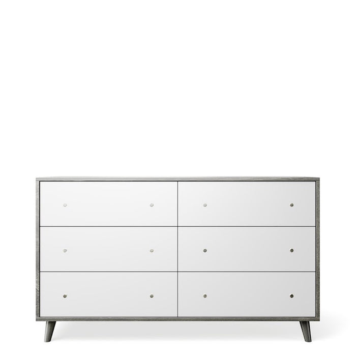 New York Double Dresser Silver Frost Solid White