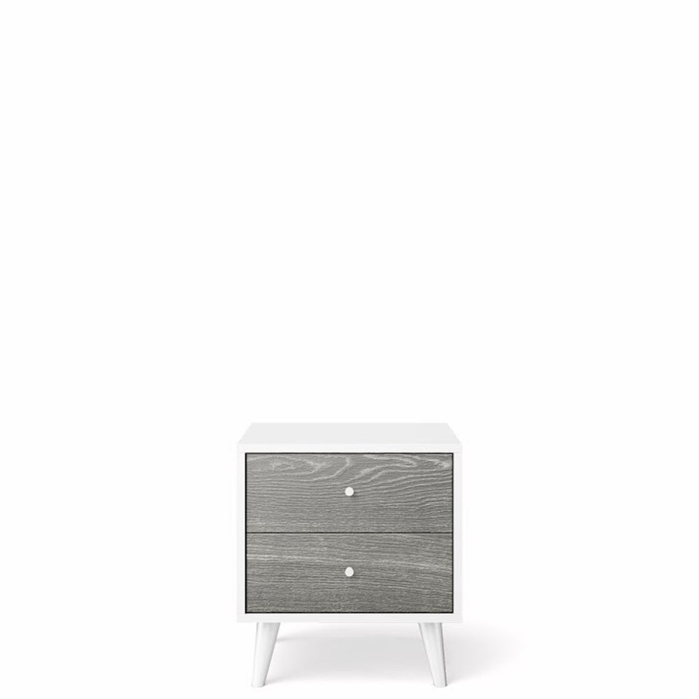 New York Night Stand Silver Frost Solid White 