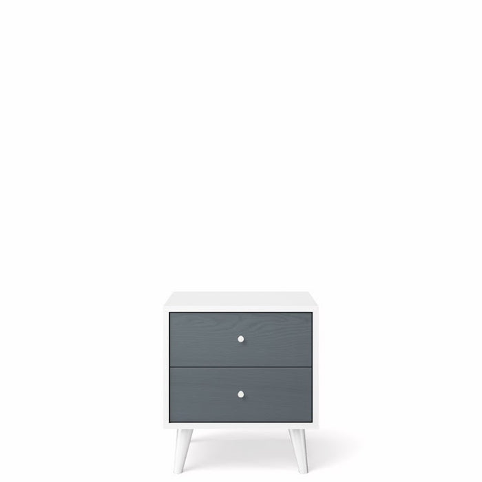New York Night Stand Washed Grey Solid White