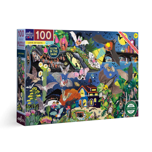 eeBoo Love of Bats 100 Piece Puzzle