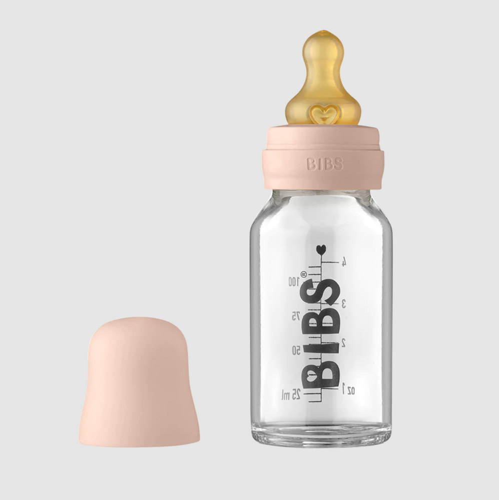 BIBS Glass Baby Bottle Complete Set 110ml - Blush