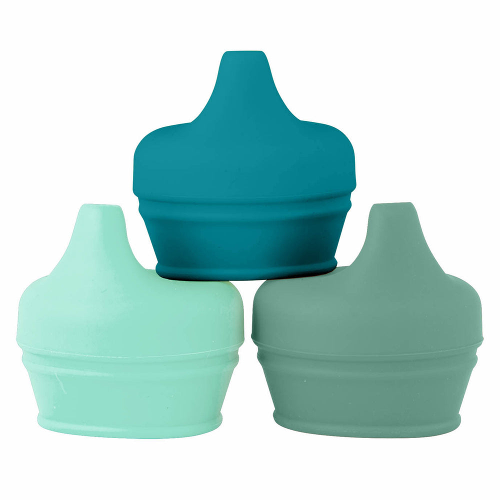 Boon Snug Spout Universal Silicone Sippy Lids 3 Pack - Green