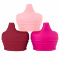 Boon Snug Spout Universal Silicone Sippy Lids 3 Pack - Pink
