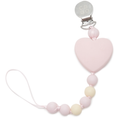 Chewbeads Where's the Pacifier Clip - Blush Heart