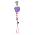 Chewbeads Where's the Pacifier Clip - Purple Heart