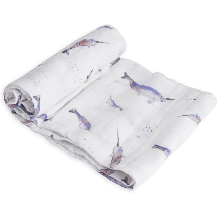 Little Unicorn Cotton Muslin Swaddle Narwhal