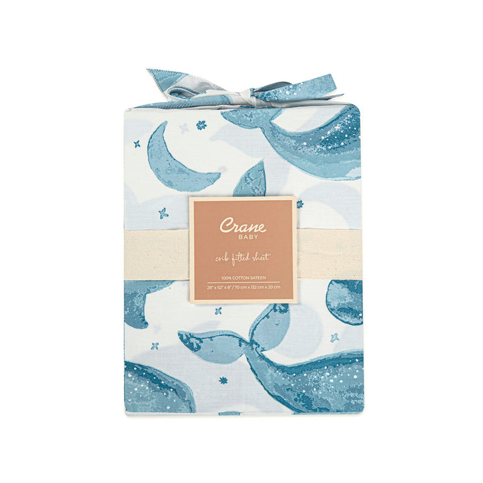 Crane Baby Crib Sheet - Caspian Whale