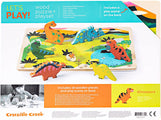 Crocodile Creek Dinosaurs 16 Piece Wooden Puzzle and Playset