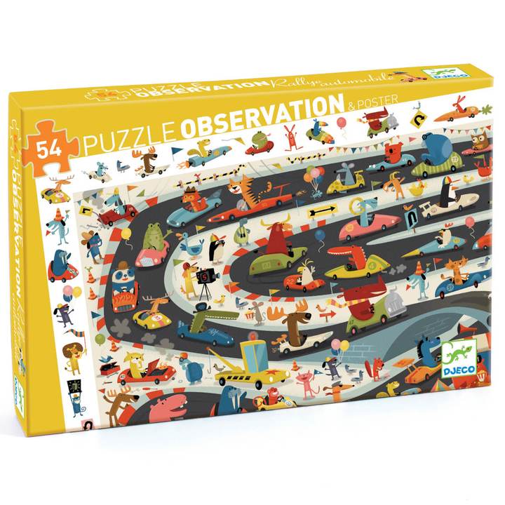 Djeco Observation Puzzle Automobile Rally - 54 Pieces
