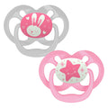 Dr. Brown's Advantage Glow-In-The-Dark Pacifiers 2-Pack - Stage 2 (6-18 Months) PINK