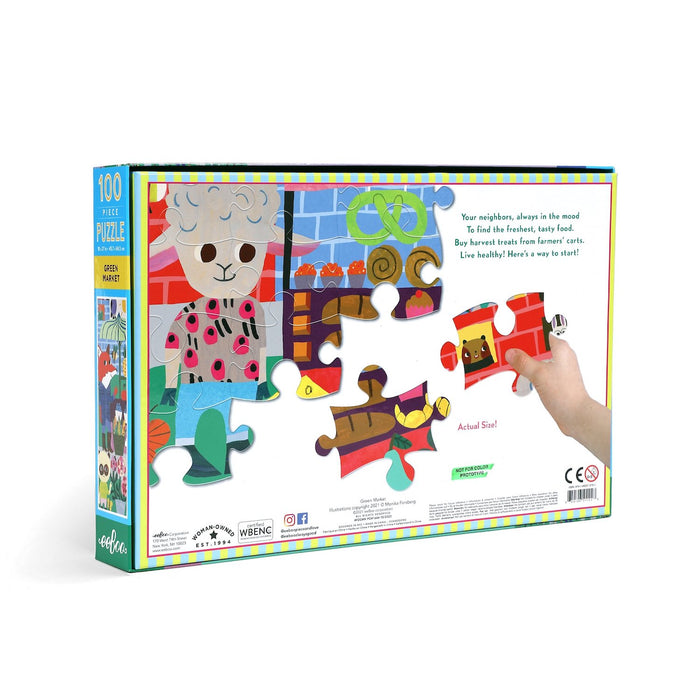 Eeboo Green Market 100-Piece Puzzle