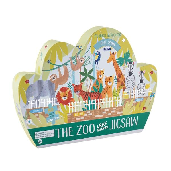 Floss and Rock The Zoo Leaf Shaped Jigsaw Puzzle