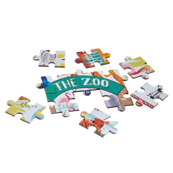 Floss and Rock The Zoo Leaf Shaped Jigsaw Puzzle