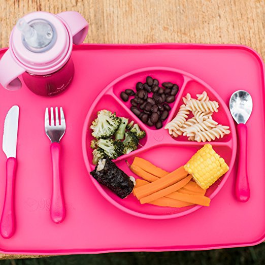 Green Sprouts Learning Plate - Pink