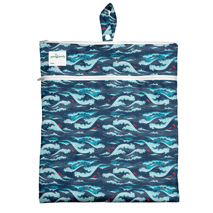 Green Sprouts Wet and Dry Bag - Navy Tidal Wave