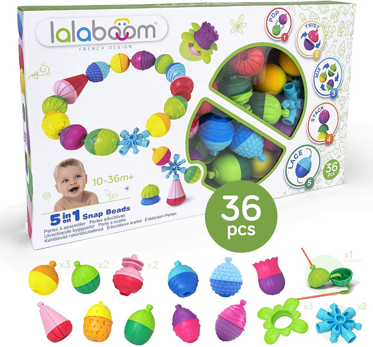 Janod Lalaboom Educational Beads and Accessories - 36 Piece Set