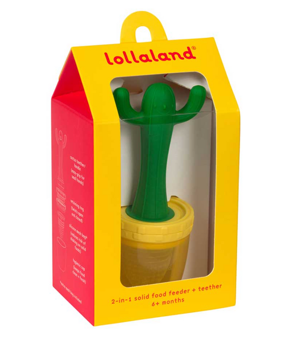 Lollaland 2-In-1 Solid Food Feeder And Teether Cactus
