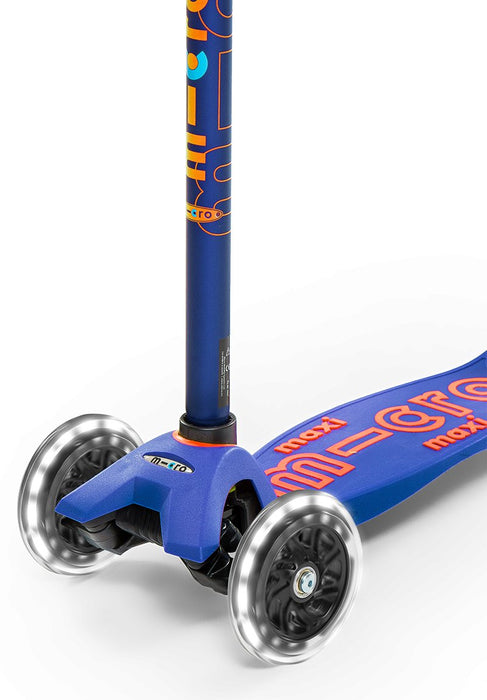 Micro Kickboard Deluxe Maxi Scooter with LED Blue