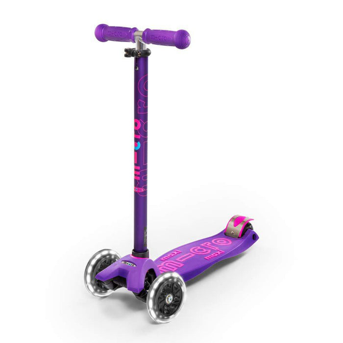 Micro Kickboard Deluxe Maxi Scooter with LED Wheels - Purple