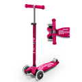Micro Kickboard Deluxe Maxi Scooter with LED Wheels - Pink