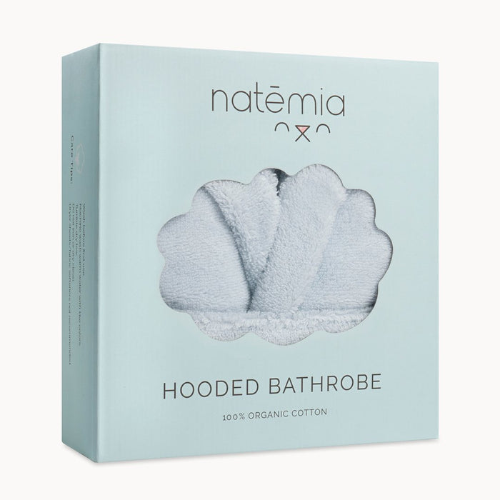 Natemia Organic Cotton Hooded Robe 0-24 Months - Blue