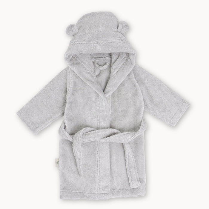 Natemia Organic Cotton Hooded Robe 0-24 Months - Grey