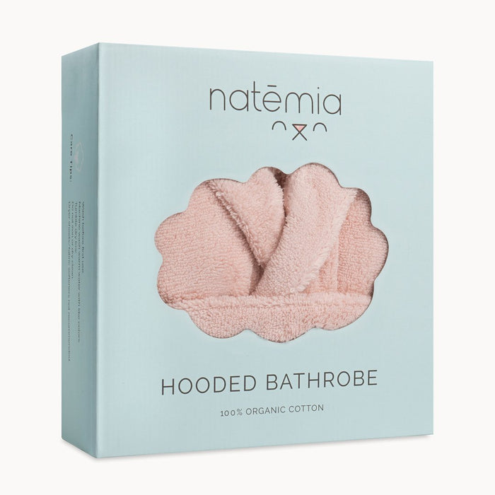 Natemia Organic Cotton Hooded Robe 0-24 Months - Blush