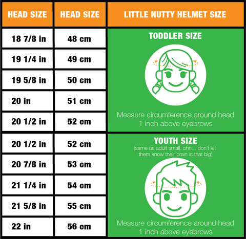 Nutcase Little Nutty Toddler Helmet with MIPS Sizes