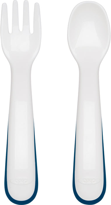 Oxo Tot On-The-Go Fork + Spoon Set - Navy