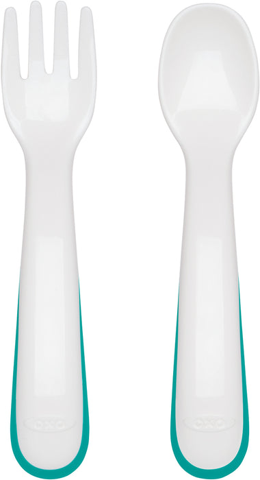 OXO Tot On-The-Go Plastic Fork and Spoon Set