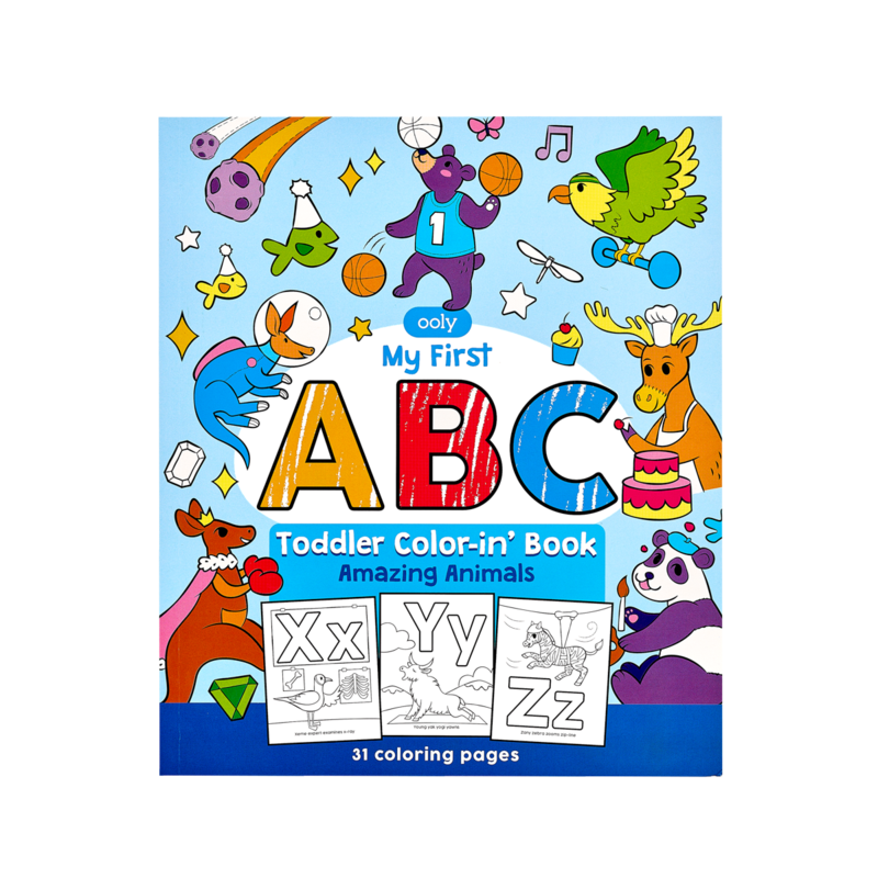 Ooly ABC Amazing Animals Toddler Color-in Book