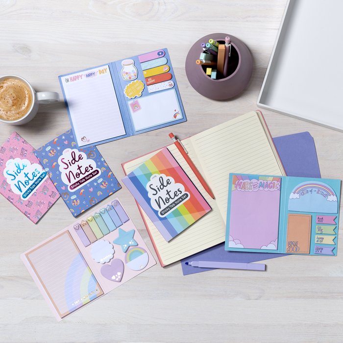 Ooly Side Notes Sticky Tab Notepad Pastel Rainbows